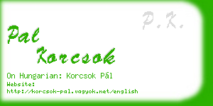 pal korcsok business card
